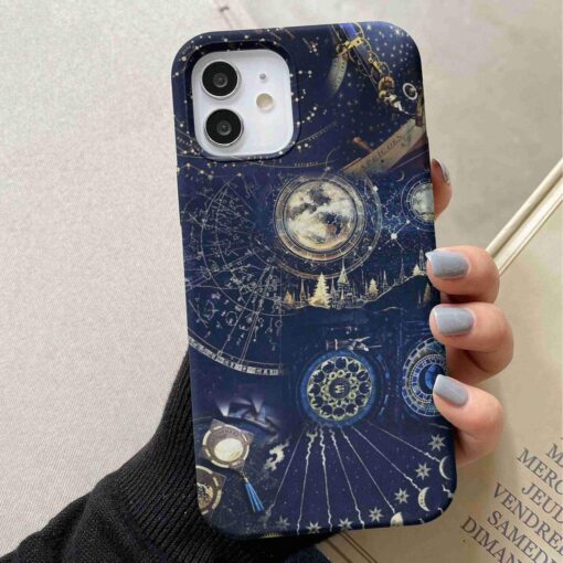 Mavi Burç Baskılı Silikon Telefon Kılıfı