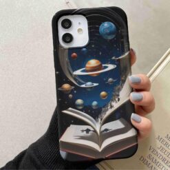 Kitaptan Çıkan Gezegenler Baskılı Silikon Telefon Kılıfı