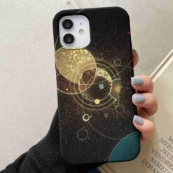 Uzay Gezegenler Baskılı Silikon Telefon Kılıfı