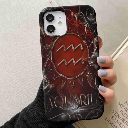 Aquarius Burç Baskılı Silikon Telefon Kılıfı