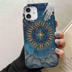 Mavi Yıldız Haritası Baskılı Silikon Telefon Kılıfı