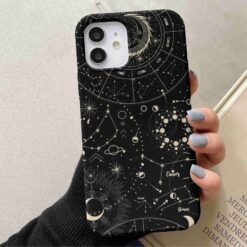 Siyah Yıldız Haritası Baskılı Silikon Telefon Kılıfı