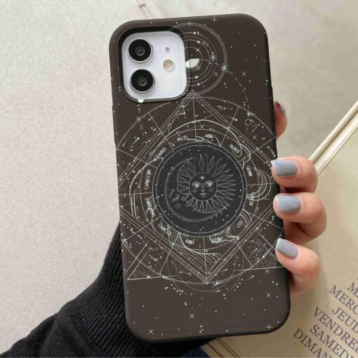 Siyah Beyaz Yıldız Haritası Baskılı Silikon Telefon Kılıfı