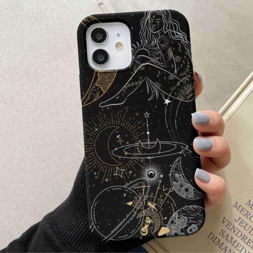 Çizgi Kız Burç Baskılı Silikon Telefon Kılıfı