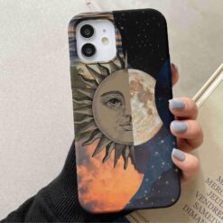 Güneş Ay Baskılı Silikon Telefon Kılıfı