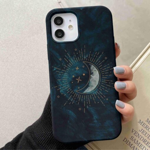 Gökyüzünde Ay Baskılı Silikon Telefon Kılıfı