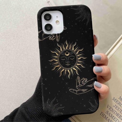 Eller İçinde Güneş Baskılı Silikon Telefon Kılıfı