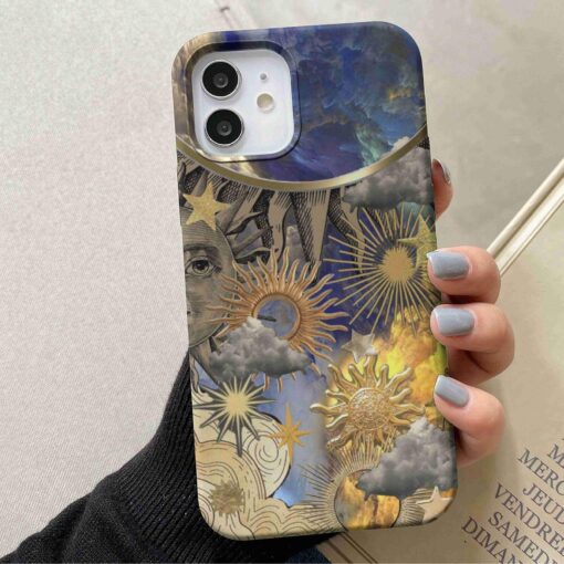 Güneş Çizimleri Baskılı Silikon Telefon Kılıfı