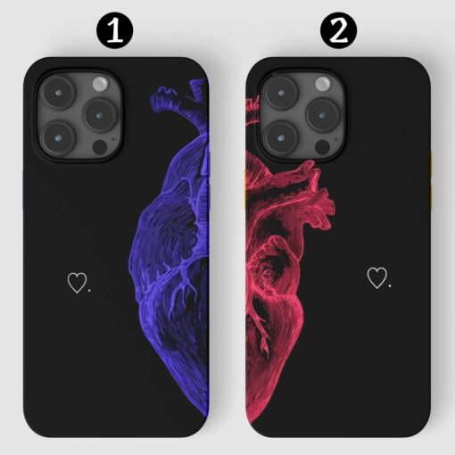 Çift Kalpler Tasarımlı Silikon Telefon Kılıfı