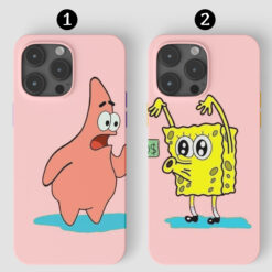 Çift Sponge Bob Tasarımlı Silikon Telefon Kılıfı