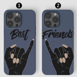 Çift Best Friend Parmaklar Tasarımlı Silikon Telefon Kılıfı