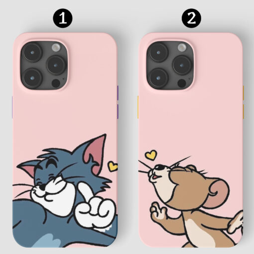 Çift Tom Ve Jerry Tasarımlı Silikon Telefon Kılıfı