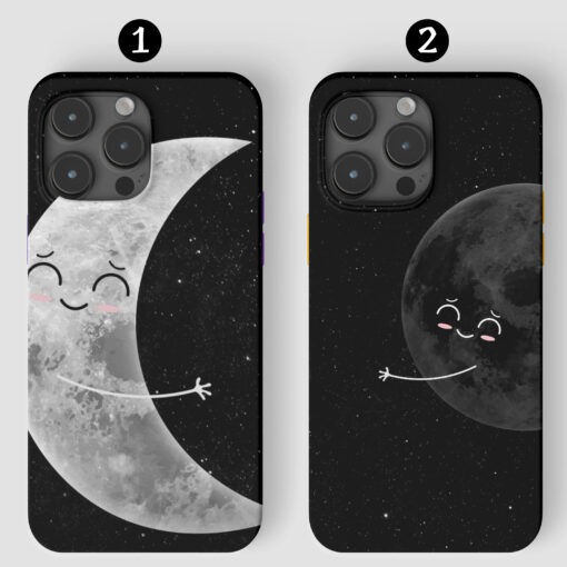 Çift Ay Tasarımlı Silikon Telefon Kılıfı