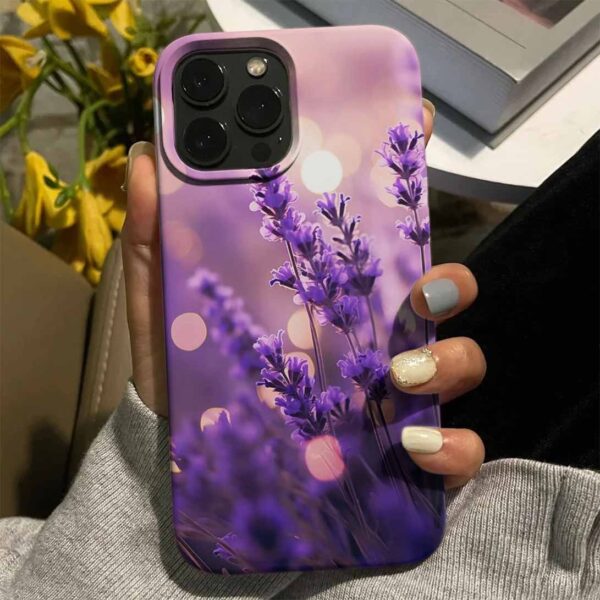 Gün Batımı Lavanta Manzarası Tasarımlı Silikon Telefon Kılıfı