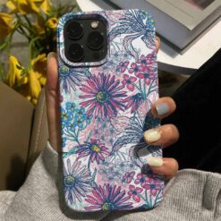 Karmaşık Çiçek Çizimi Tasarımlı Silikon Telefon Kılıfı