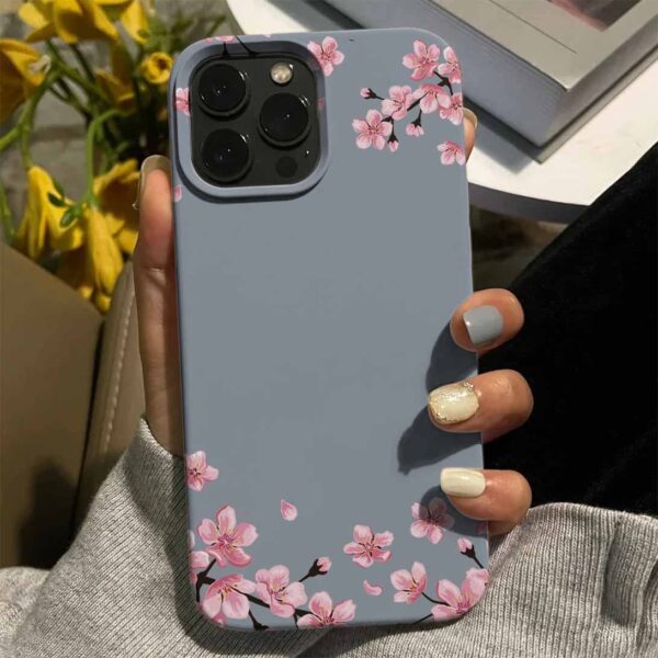 Çift Taraflı Sakura Dalları Tasarımlı Silikon Telefon Kılıfı
