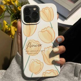 Sarı Laleler Tasarımlı Silikon Telefon Kılıfı