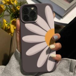 Yarım Papatya Tasarımlı Silikon Telefon Kılıfı