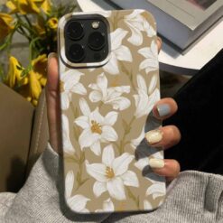 Zambak Çiçeği Tasarımlı Silikon Telefon Kılıfı