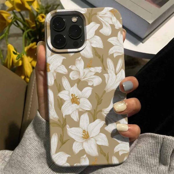 Zambak Çiçeği Tasarımlı Silikon Telefon Kılıfı