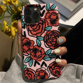 Sulu Boya Kırmızı Güller Tasarımlı Silikon Telefon Kılıfı