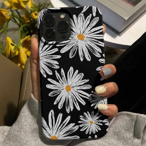 Papatya Çizimi Tasarımlı Silikon Telefon Kılıfı