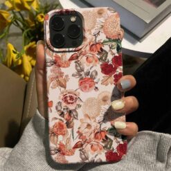 Pudra Çiçekler Tasarımlı Silikon Telefon Kılıfı