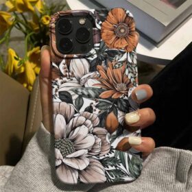 Vintage Çiçekler Tasarımlı Silikon Telefon Kılıfı