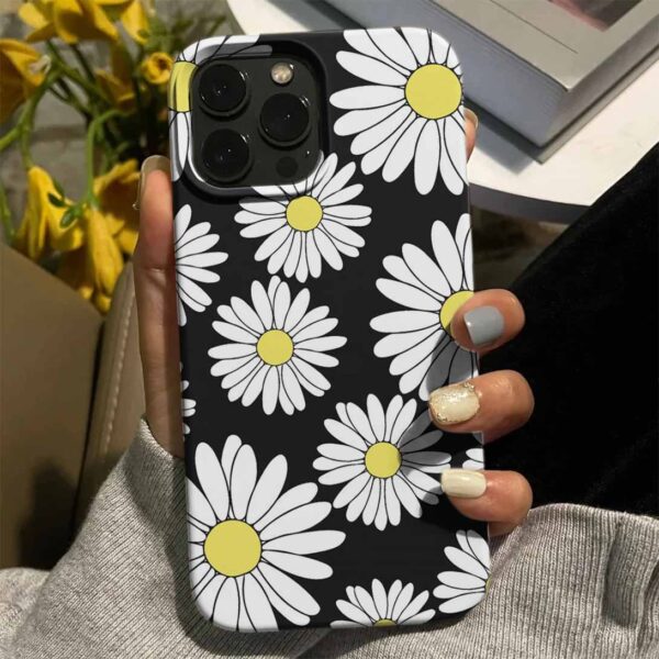 Büyük Papatyalar Tasarımlı Silikon Telefon Kılıfı
