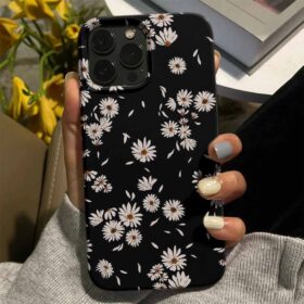 Papatyalarda Yaprak Dökümü Tasarımlı Silikon Telefon Kılıfı