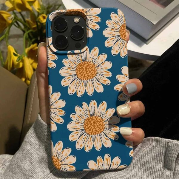 Papatya Çizimi Tasarımlı Silikon Telefon Kılıfı