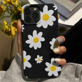Basit Papatya Çizimleri Tasarımlı Silikon Telefon Kılıfı