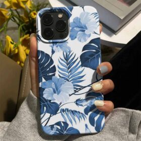 Tropikal Çiçekler Tasarımlı Silikon Telefon Kılıfı