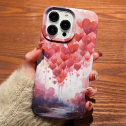 Uçan Balon Kalpler Tasarımlı Silikon Telefon Kılıfı