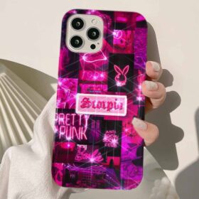 Neon Scorpio Kolaj Tasarımlı Silikon Telefon Kılıfı