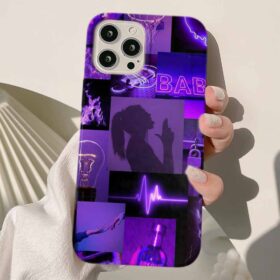 Purple Baby Kolaj Tasarımlı Silikon Telefon Kılıfı