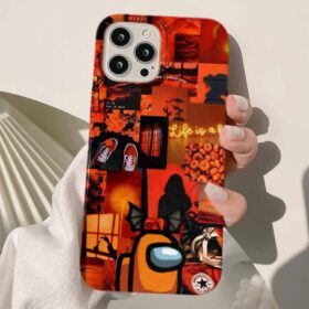 Orange Life İs Kolaj Tasarımlı Silikon Telefon Kılıfı
