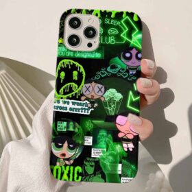 Green Buttercup Kolaj Tasarımlı Silikon Telefon Kılıfı