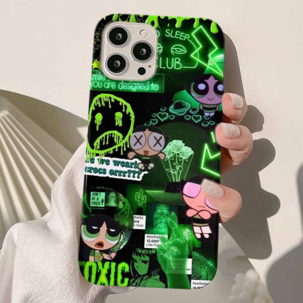 Green Buttercup Kolaj Tasarımlı Silikon Telefon Kılıfı