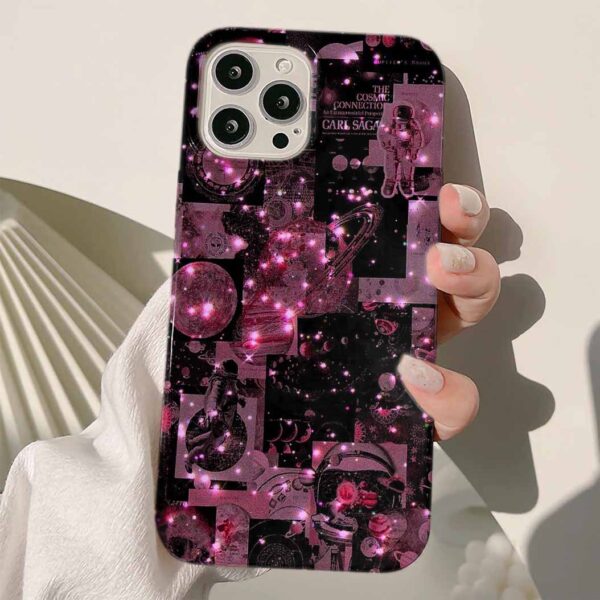 Bright Space Kolaj Tasarımlı Silikon Telefon Kılıfı