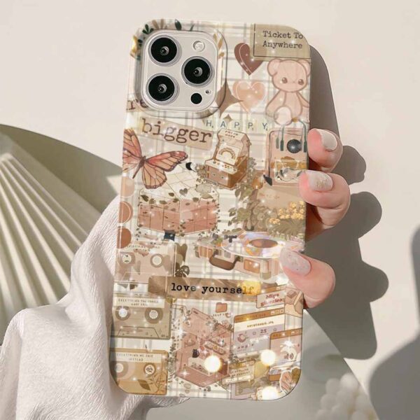 Love Yourself Kolaj Tasarımlı Silikon Telefon Kılıfı
