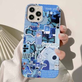 Blue Hey Angel Kolaj Tasarımlı Silikon Telefon Kılıfı
