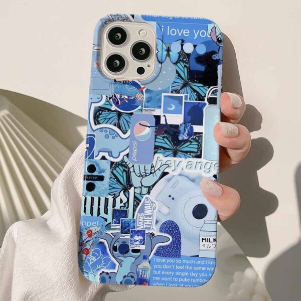 Blue Hey Angel Kolaj Tasarımlı Silikon Telefon Kılıfı