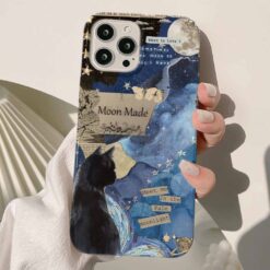 Moon Made Kolaj Tasarımlı Silikon Telefon Kılıfı