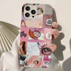 Pink Blossom Kolaj Tasarımlı Silikon Telefon Kılıfı