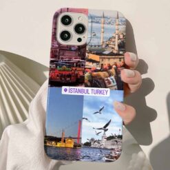 İstanbul Kolaj Tasarımlı Silikon Telefon Kılıfı