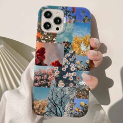 Flower Kolaj Tasarımlı Silikon Telefon Kılıfı