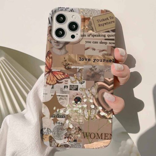Love Yourself Kolaj Tasarımlı Silikon Telefon Kılıfı