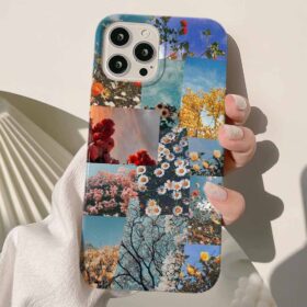 Floral Kolaj Tasarımlı Silikon Telefon Kılıfı