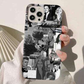 Vintage Hollywood Kolaj Tasarımlı Silikon Telefon Kılıfı
